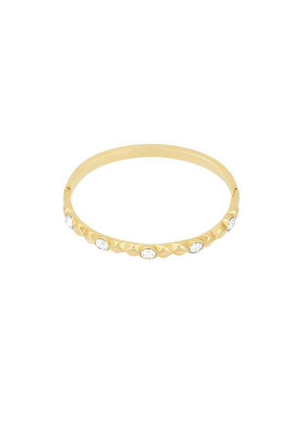 Diamond relief armband - Goud