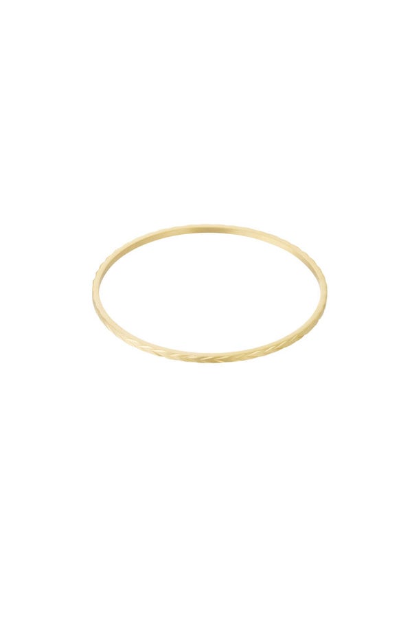 Simple braided bangle armband - Goud