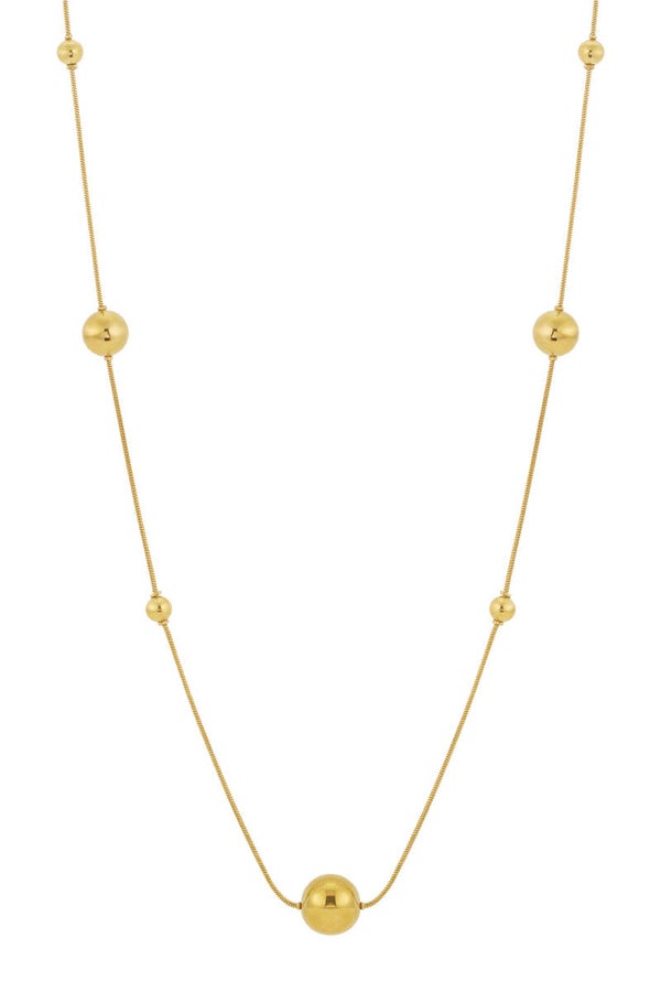 Lange kralenketting -  Goud