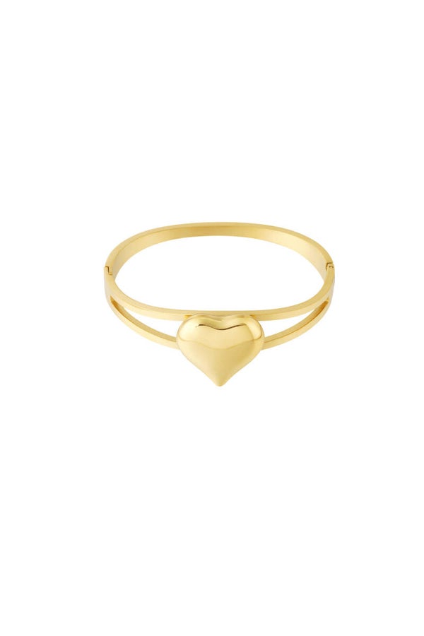 Double heart armband - Goud