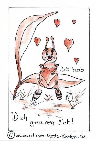 Hab dich lieb - Ameise mit Herzchen