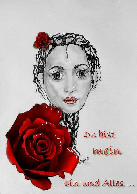 Portrait mit Rose