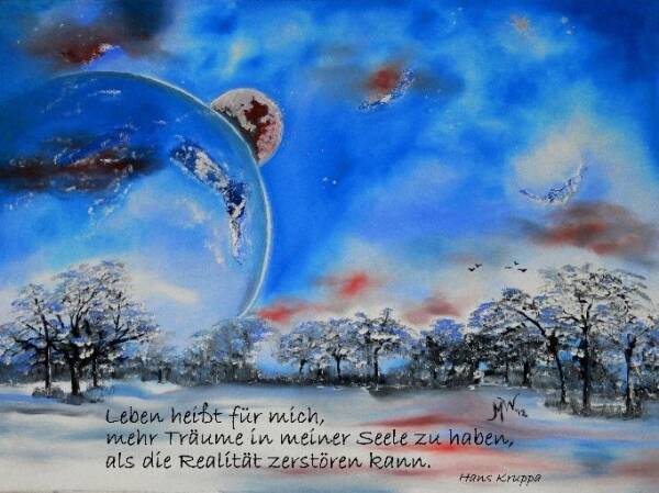 Leben heißt ... Acryl auf Leinwand als  Karte