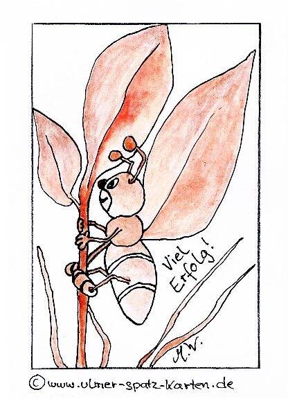 Viel Erfolg - Ameise auf Blatt