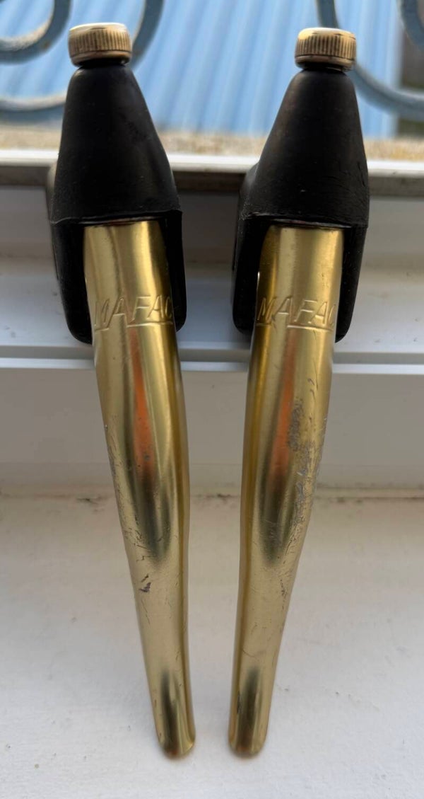 Paire de leviers de freins vélo course Mafac Gold Or