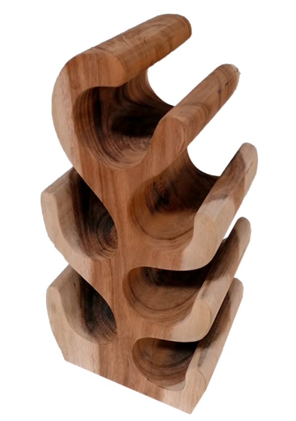 Flaschenregals aus Suar Holz . Das besondere für Kenner