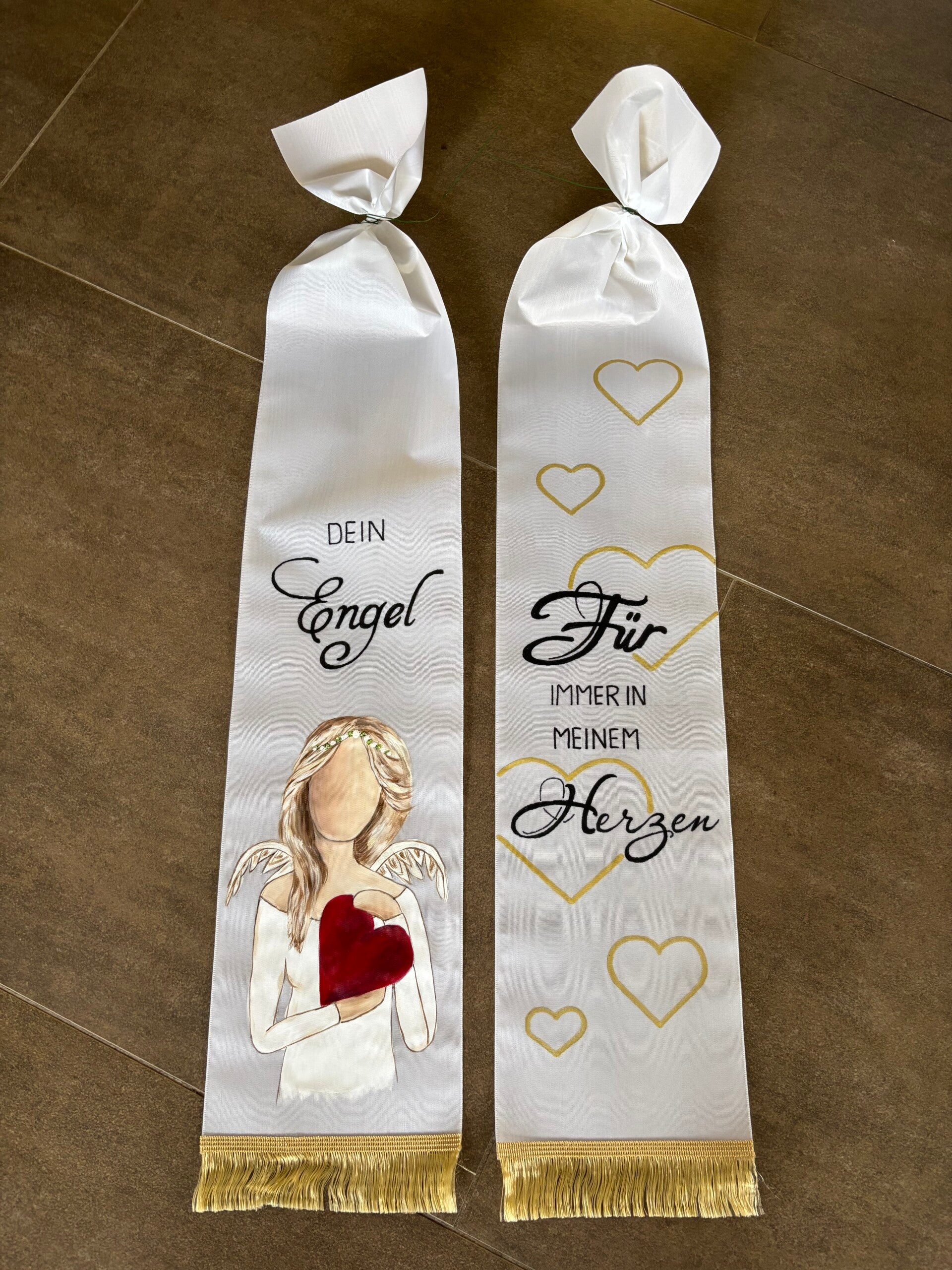 Trauerschleife "Blütenweiß"