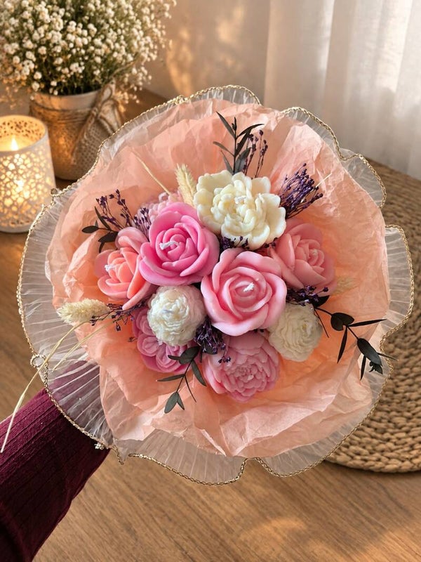 Blumenstrauß aus sojawachs.