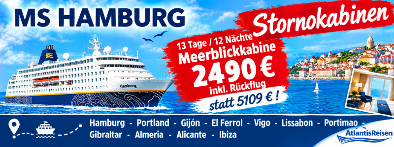 MS Hamburg Sonderangebote   | www.atlantisreisen.com