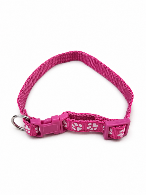 Collier Fussiat réglable en nylon pour chien – motif pattes – 22 à 30 cm