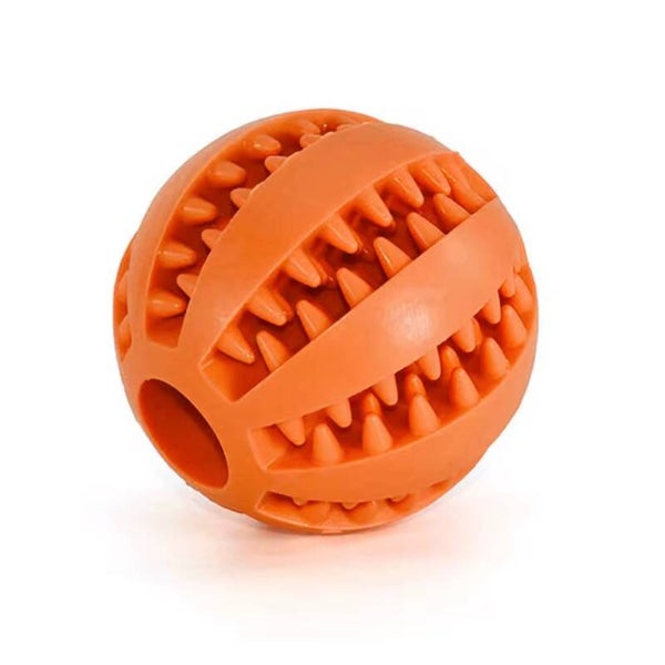 Jouet à mâcher Orange pour chien 7,5 cm – balle friandise pour nettoyer les dents et occuper le chien