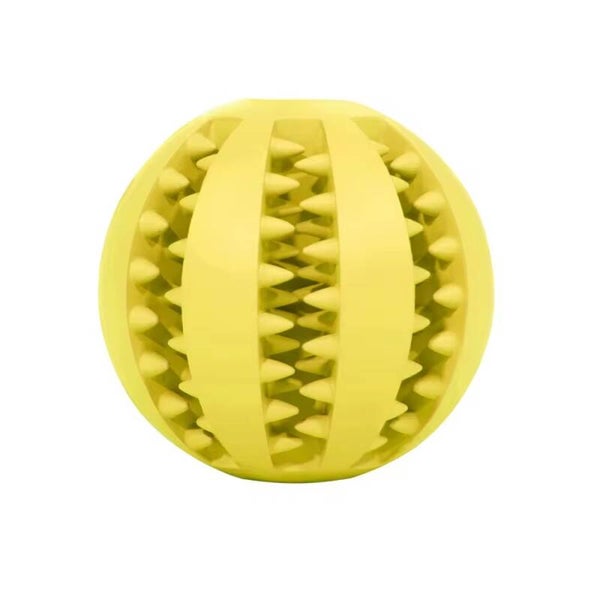 Jouet à mâcher Jaune pour chien 7,5 cm – balle friandise pour nettoyer les dents et occuper le chien