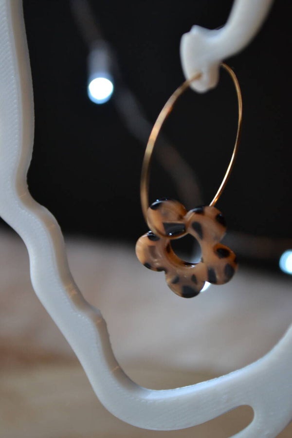 Boucles D oreilles léopard brun