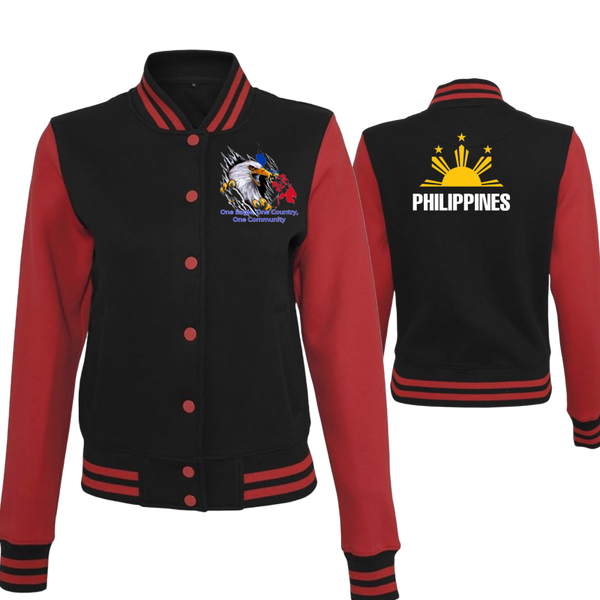 Philippines Eagle Varsity Jacket -Black Red- Unisex