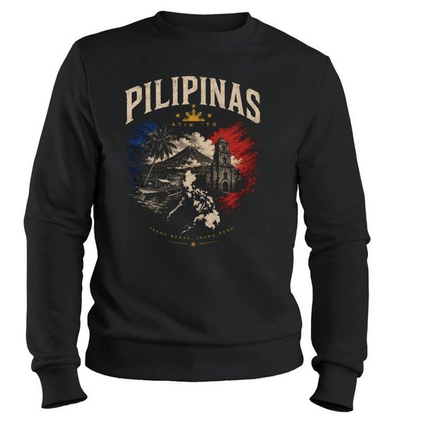 Pilipinas Heritage Graphic Sweatshirt 100% Cotton - Unisex- Black