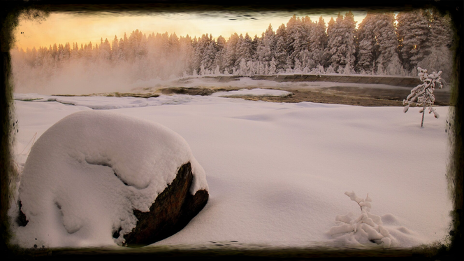 Landscape Photography in Storforsen, Sweden on a cold winter day.