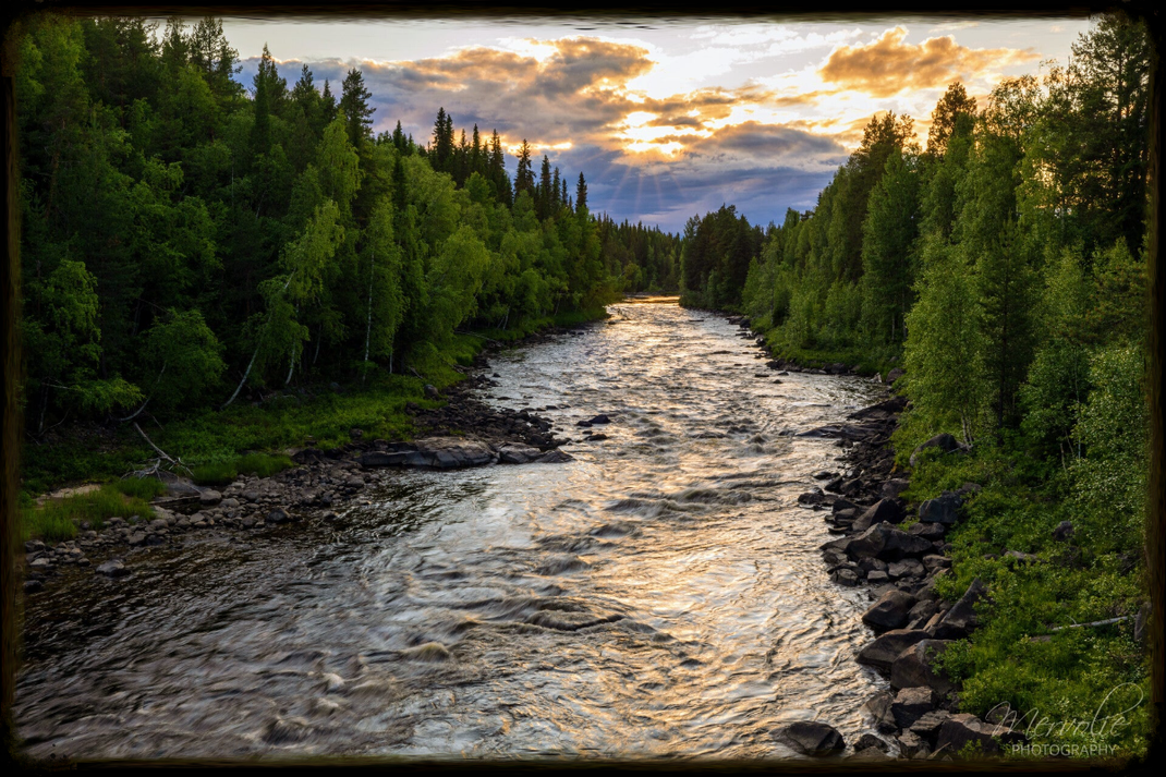 Landscape photography at Storforsen, Sweden, using long exposure to create silky water on a summer day.