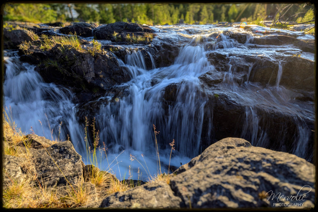 Landscape photography at Storforsen, Sweden, using long exposure to create silky water on a summer day.