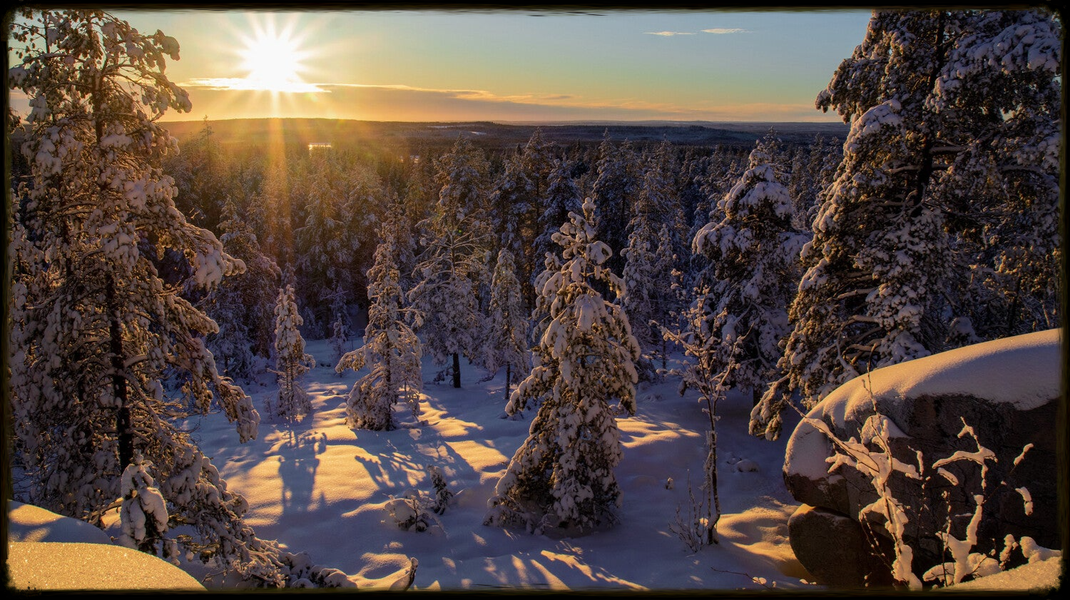 Experience a magical winter sunset at Bälingeberget, Sweden. A landscape photography gallery capturing the golden light and a story of creative rebirth.
