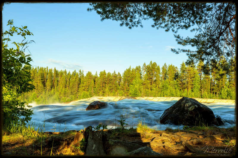 Landscape photography at Storforsen, Sweden, using long exposure to create silky water on a summer day.