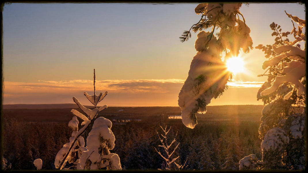 Experience a magical winter sunset at Bälingeberget, Sweden. A landscape photography gallery capturing the golden light and a story of creative rebirth.