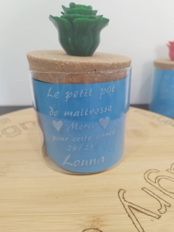 Pot en verre gravé – personnalisez votre message !