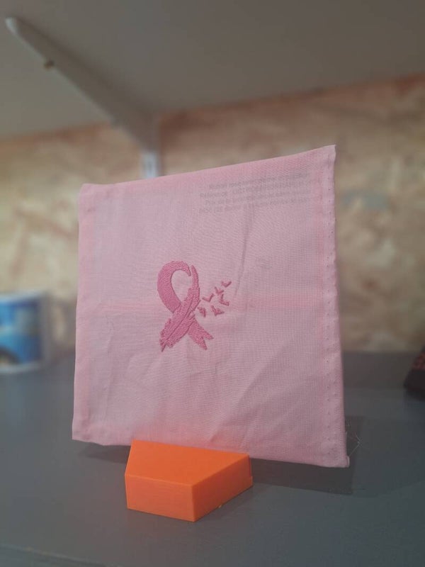 Ruban rose avec plume et papillon