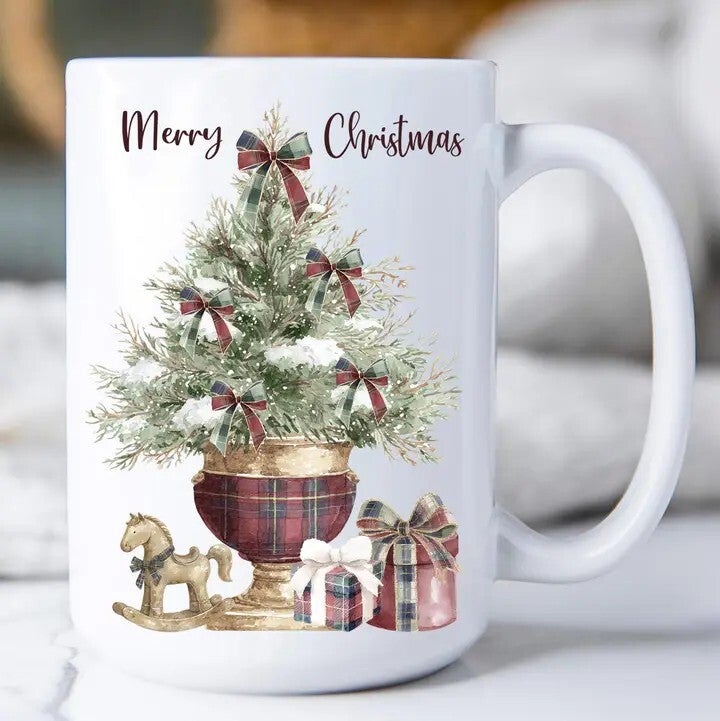 Merry Christmas Rocking Horse Mug 15oz.