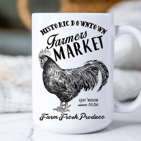 Farmers Market Fresh Produce Rooster Mug 15oz.