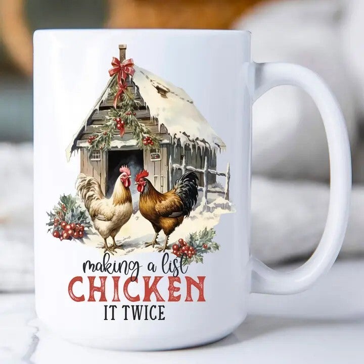 Making a List Chicken It Twice Mug 15oz.