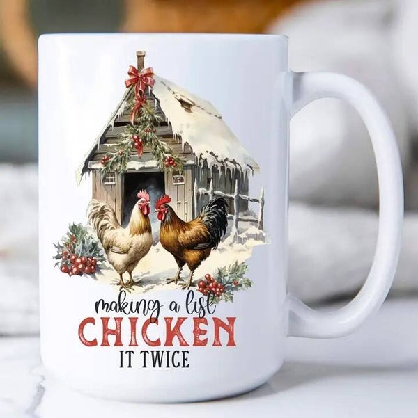 Making a List Chicken It Twice Mug 15oz.