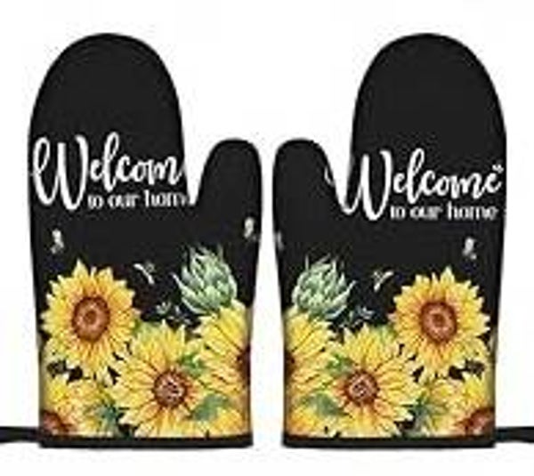 Sunflower Welcome Oven Mitt Set