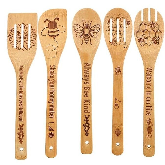 Honeybee Themed Wooden Spoon Set