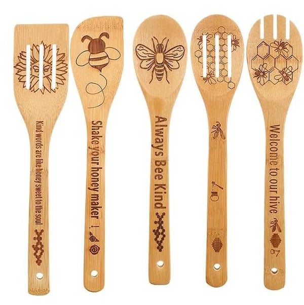 Honeybee Themed Wooden Spoon Set