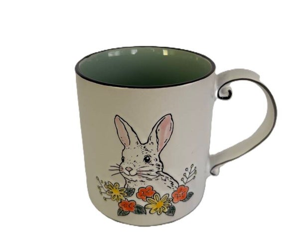 Bunny Mug with Green Accent