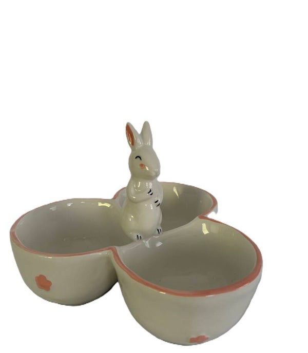Bunny Candy Dish with Three Sections