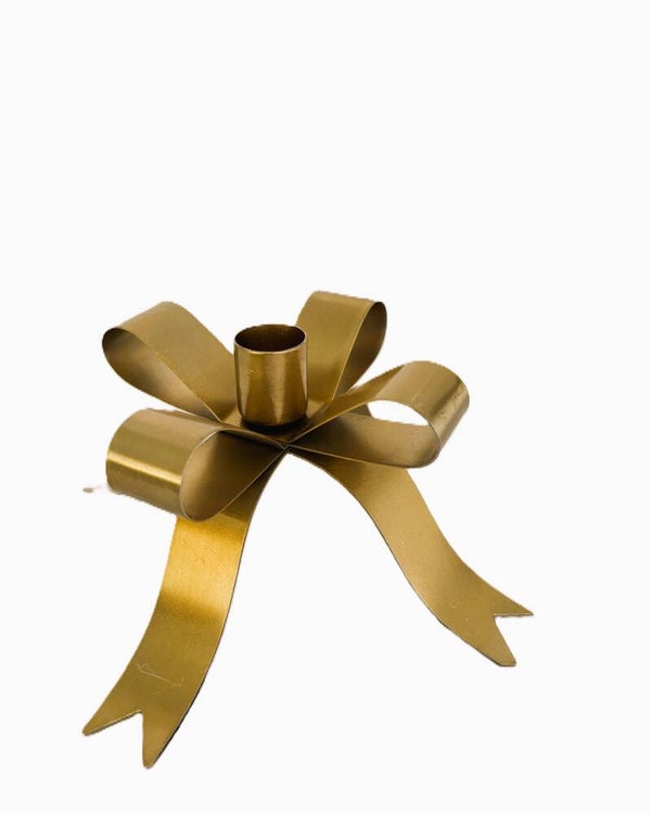 Brass Bow Candle Holder