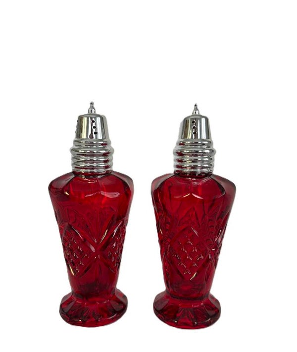 Red Crystal Salt & Pepper Shaker Set