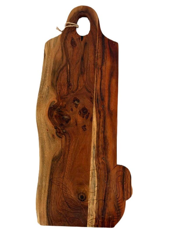 Wooden Cutting Board Squirrel Etched