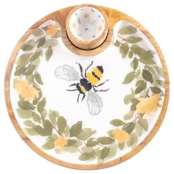 Bee Field Round Platter & Bowl