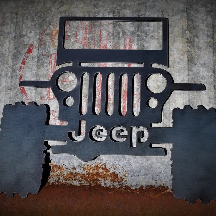 Jeep Rustic Metal Sign 16"H x 18"W