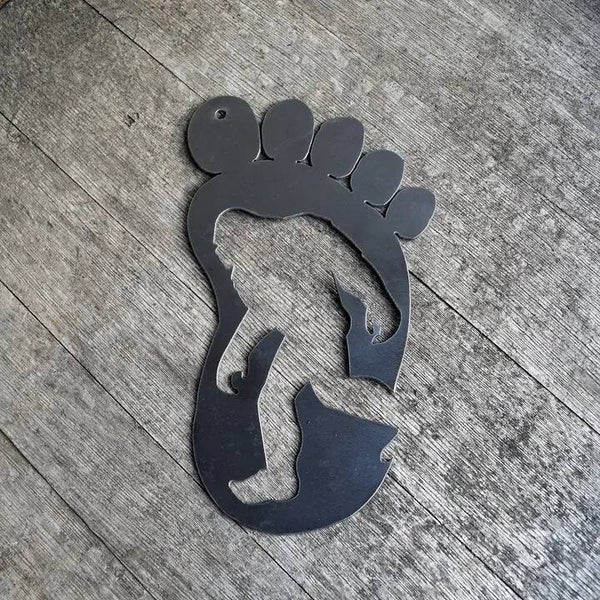 Sasquatch Footprint Metal Sign