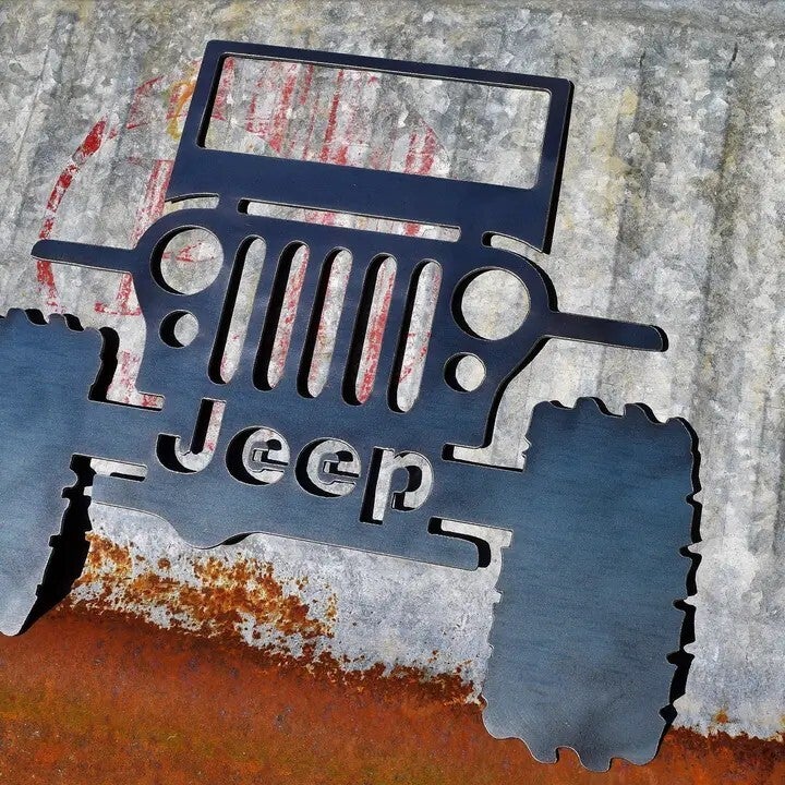 Jeep Rustic Metal Sign 10.5"H x 12"W