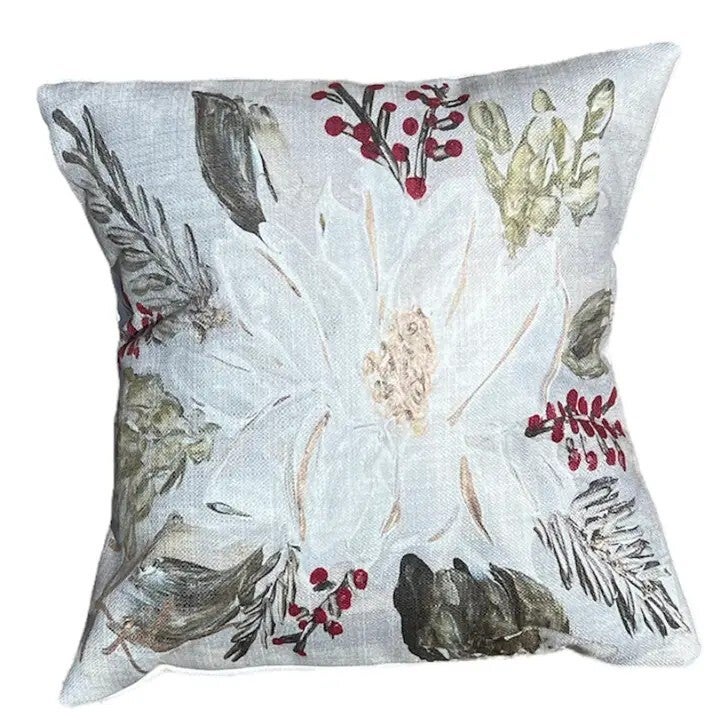 Christmas Magnolia Pillow 18x18