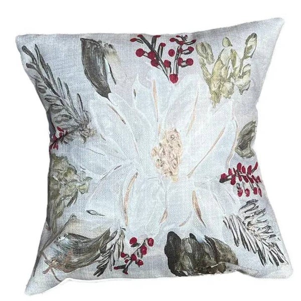 Christmas Magnolia Pillow 18x18