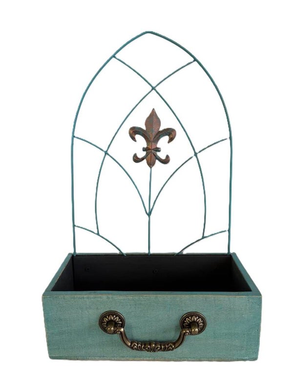 Fleur De Lis Turquoise Window Box
