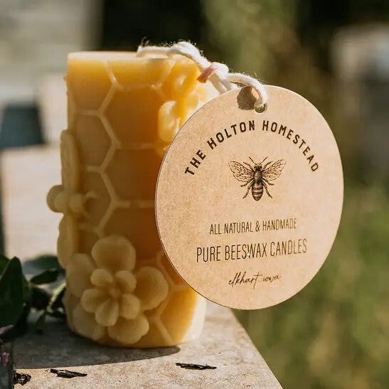 The Queen Beeswax Pillar Candle