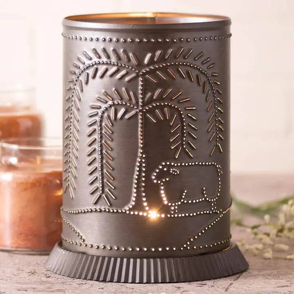 Candle Warmer Kettle Black with Willow & Sheep
