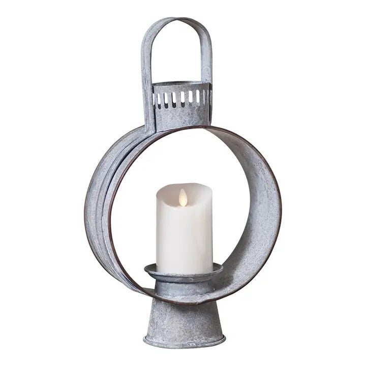 Open Lantern in Weathered Zinc Finish