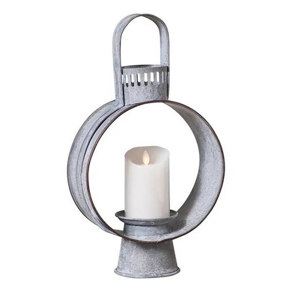 Open Lantern in Weathered Zinc Finish